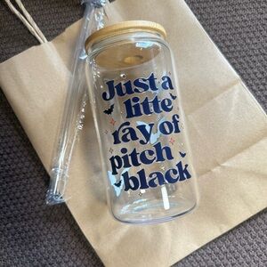 16oz Glass Tumbler with Straw and Lid